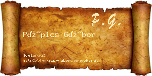 Pápics Gábor névjegykártya