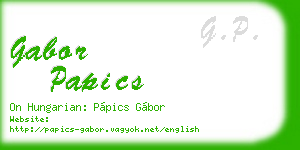 gabor papics business card